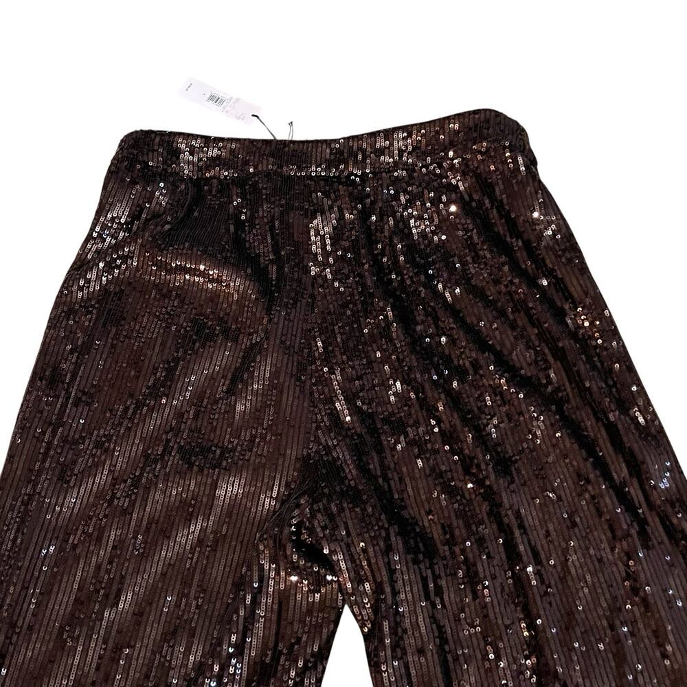 Banana Republic Wide Leg Sequin Pants in Dark Brown - Picture 4 of 9